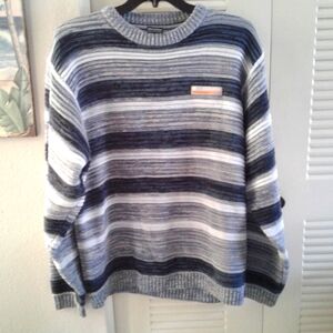 South Pole Men's Crewneck Sweater - Blue and Gray Stripes